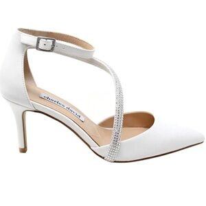 Charles David Adorn Ankle Strap Rhinestone Embellished Leather Pointed Pump NWT